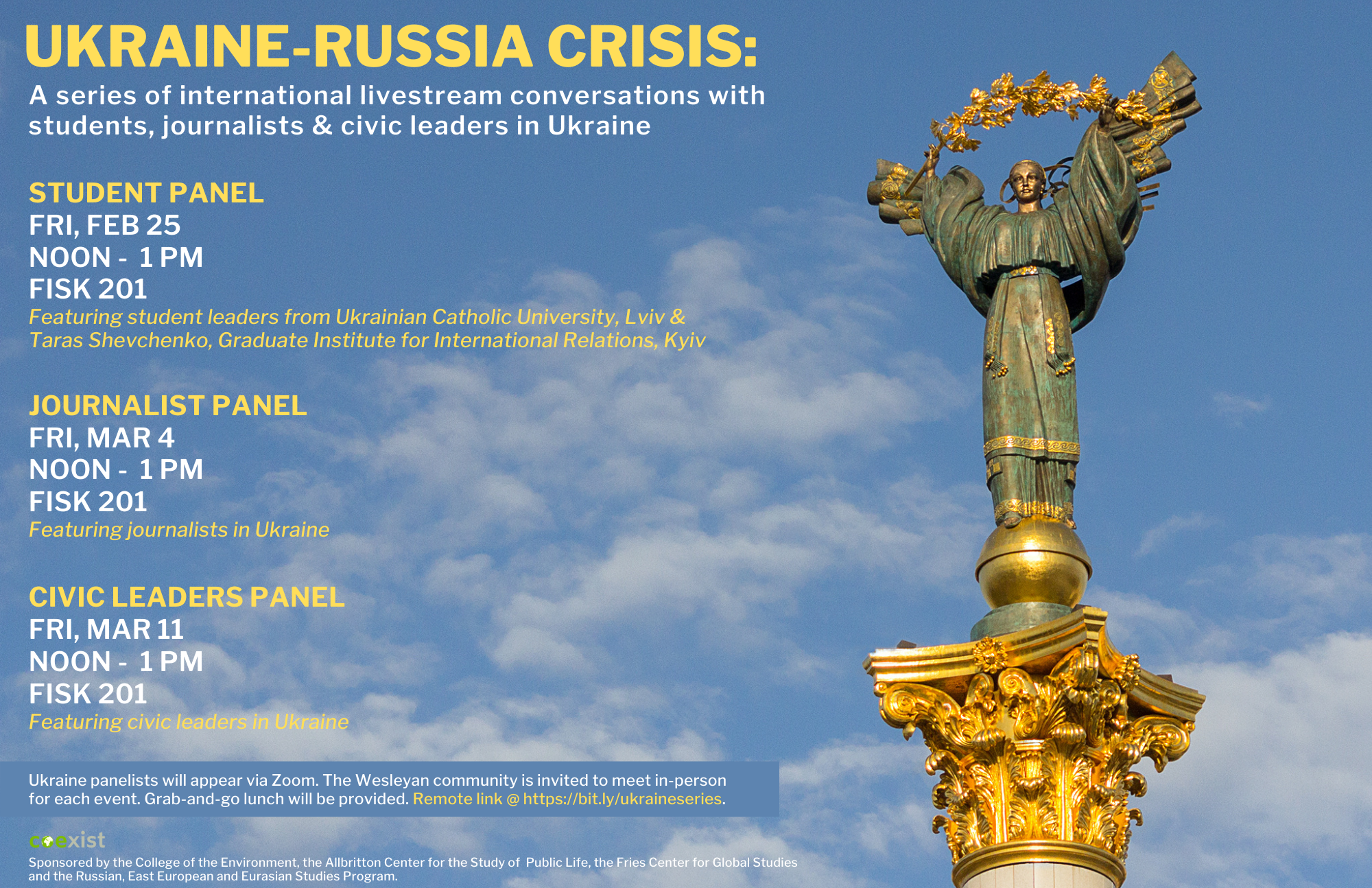 Poster advertising Ukraine-Russia Crisis Series
